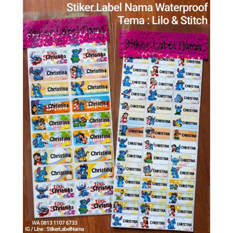 

LILO & STITCH STIKER LABEL NAMA WATERPROOF / STIKER NAMA / LABEL NAMA WATERPROOF / STIKER TAHAN AIR