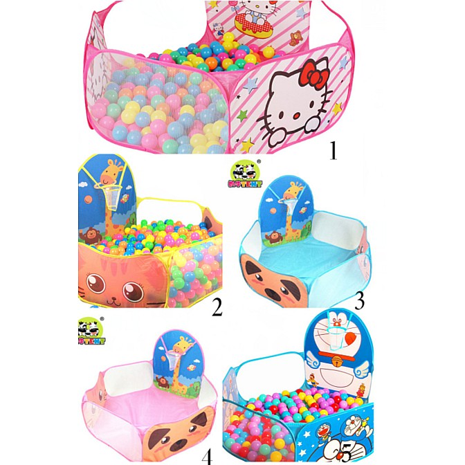 Kolam Mandi Bola Tenda Mainan Mandi Bola Karakter Lucu Unik Keranjang Permainan Anak Senang Kecil Mo