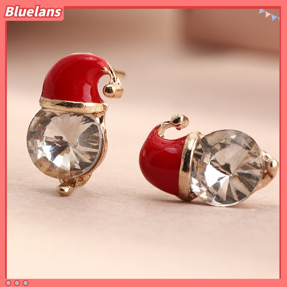 Anting Stud Liontin Bentuk Topi Natal Untuk Wanita