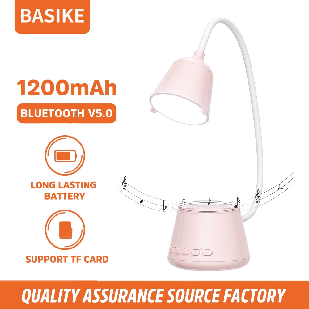 BASIKE Lampu Meja LED Eye Protection With Speaker Bluetooth Lampu meja Belajar music desk lamp