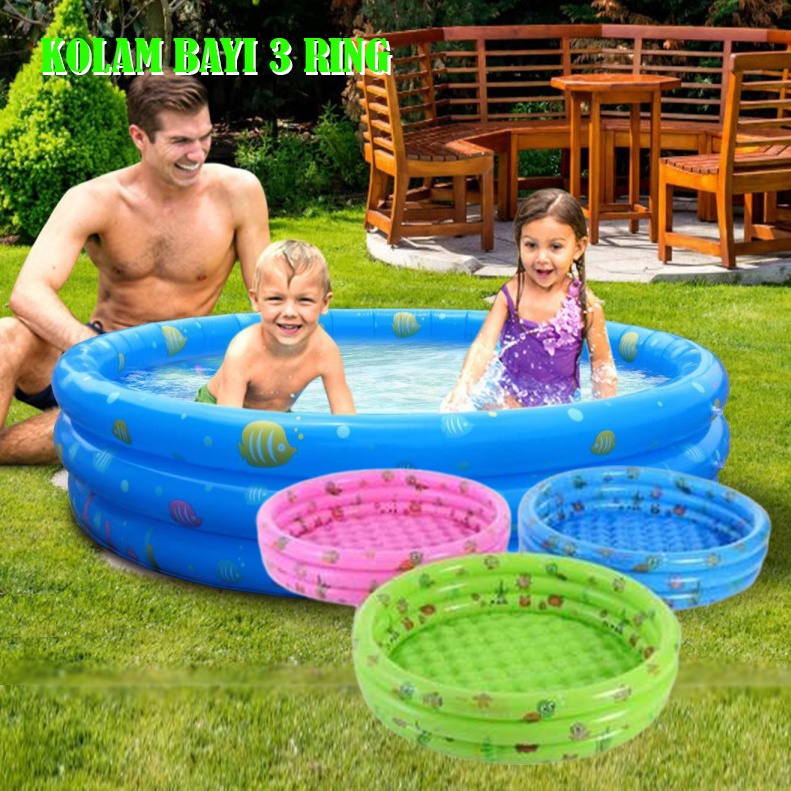 KOLAM RENANG BERMAIN ANAK / KOLAM MANDI BOLA  3 RING OUTDOOR INDOOR  KOLAM RUBBER SWIMMING POOL VA265