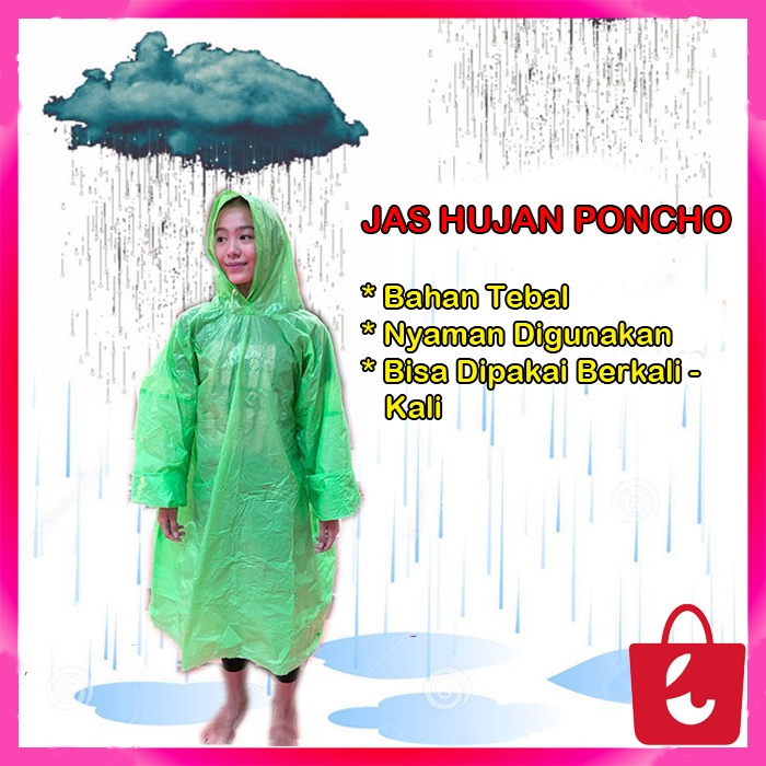 [Bisa COD] Jas Hujan Mantel Hujan Poncho Ponco Raincoat Pria Wanita Mantol Hujan Tebal Travel Ringan Event MURAH Tebal GOjek Grab Motor Sepeda