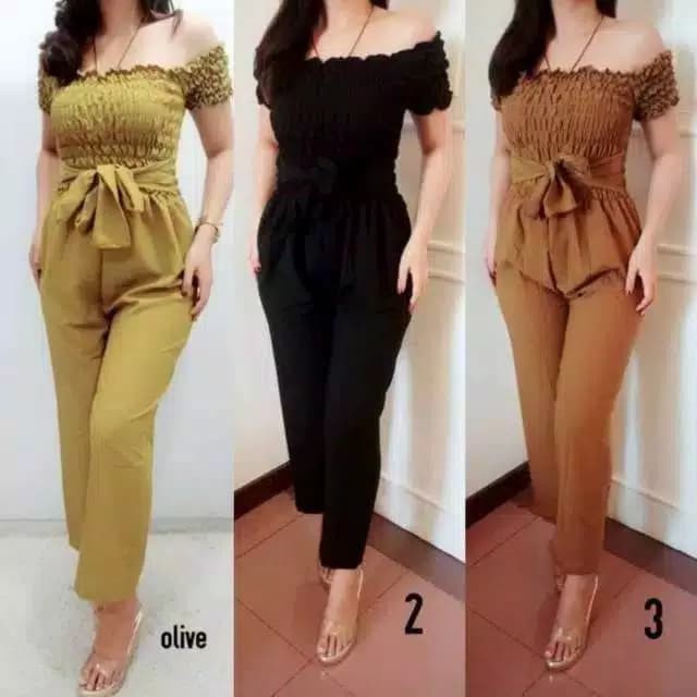 Jumpsuit Sabrina kerut baju wanita murah