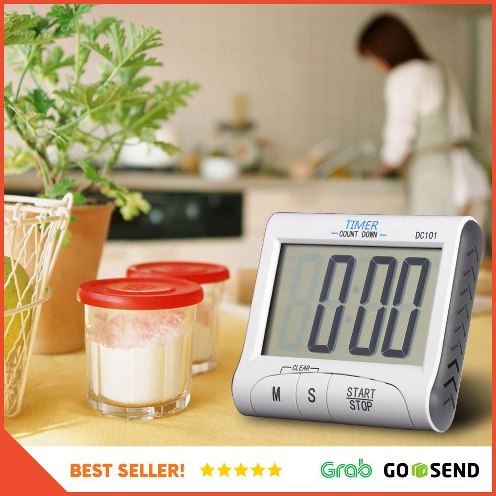 Timer Masak Dapur LCD Digital Count Down - DC101 - White