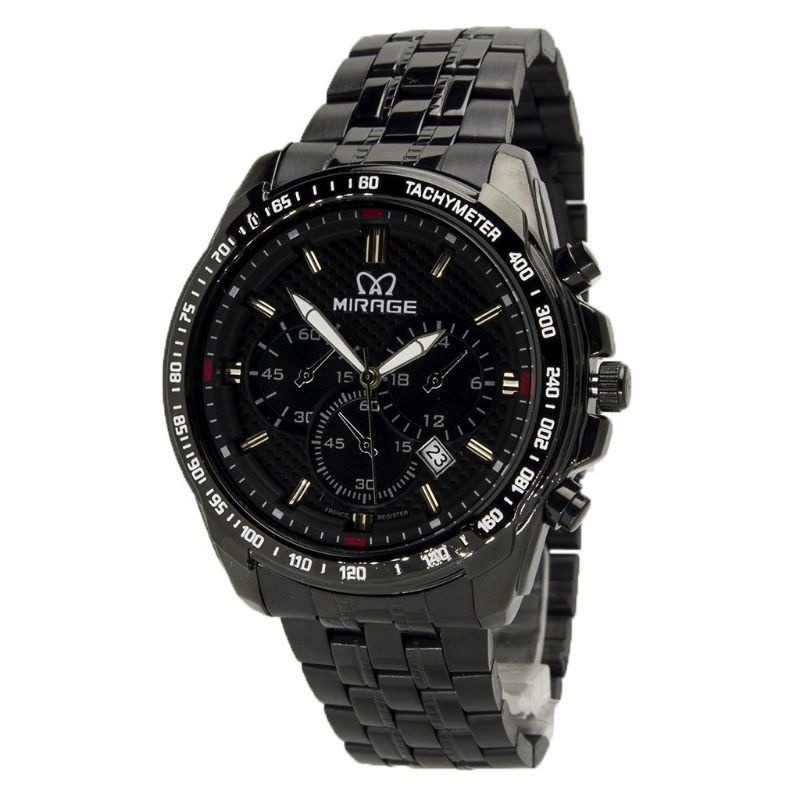 MIRAGE BLACK ORIGINAL JAM TANGAN PRIA mirage Garansi 1 tahun Tahan Air  8535M Hitam pH