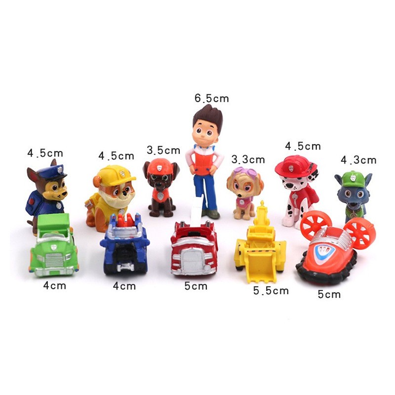 12pcs / Set Mainan Action Figure Paw Patrol Mini Untuk Dekorasi Kue