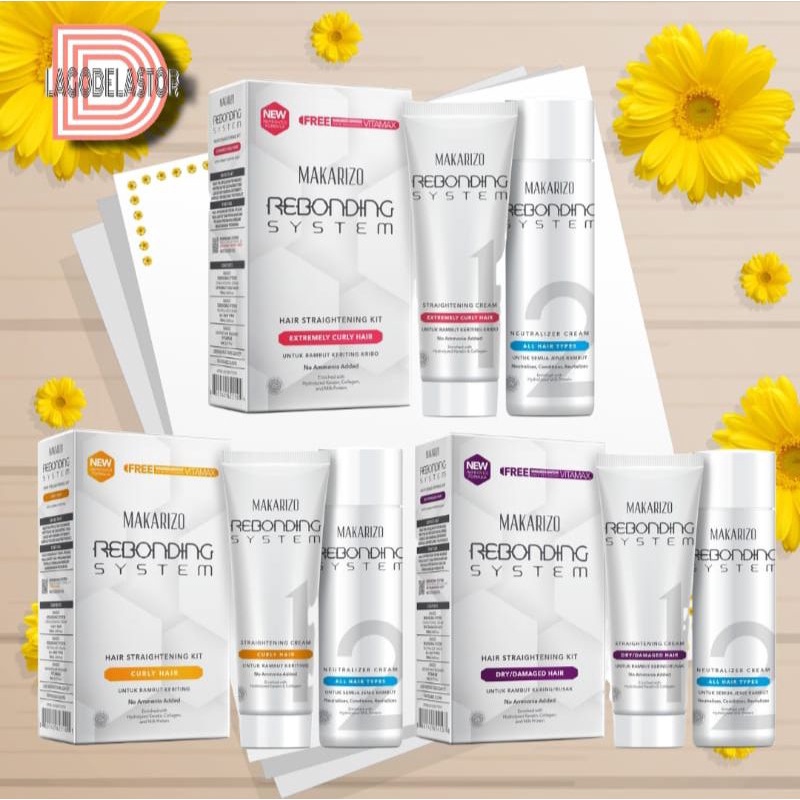 Makarizo Rebonding Tube Set 120gr Super Gold / SSS / Damaged / Pelurus Rambut Smoothing Kribo