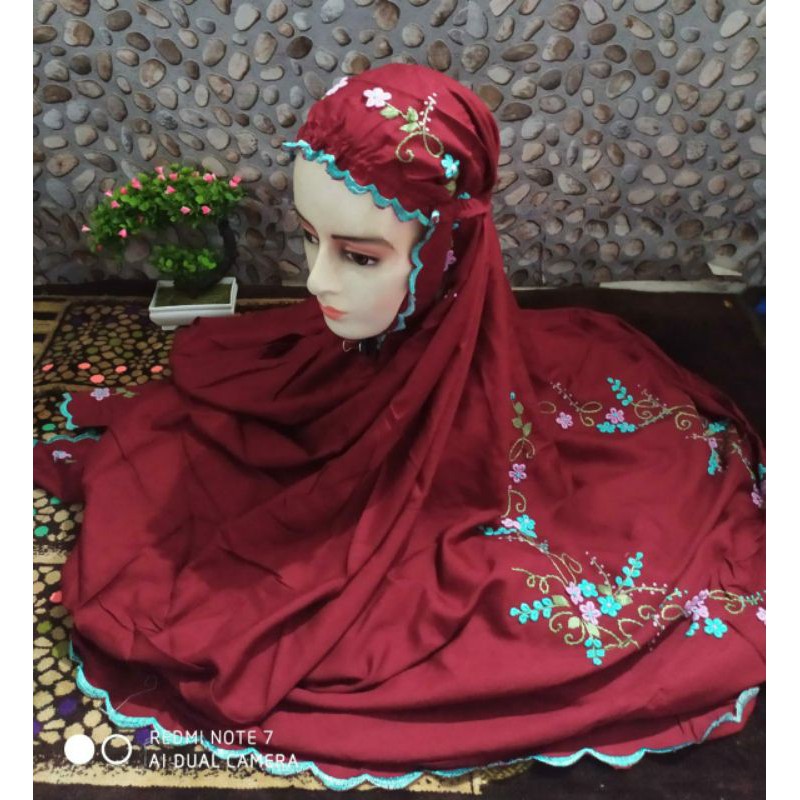 Mukena Terusan Rayon Linen/rayon premium sulam