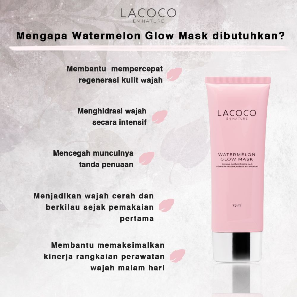 ★ BB ★  LACOCO Watermelon Glow Mask - Masker Pelembab &amp; Pelindung Wajah