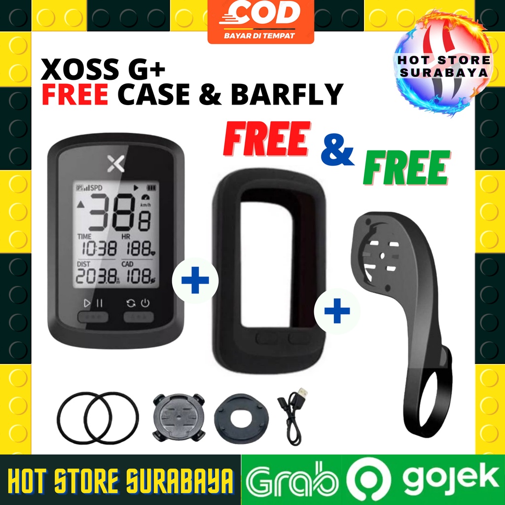 Paket XOSS G Plus Speedometer dan SRAM Barfly BONUS Case Silicone JOS