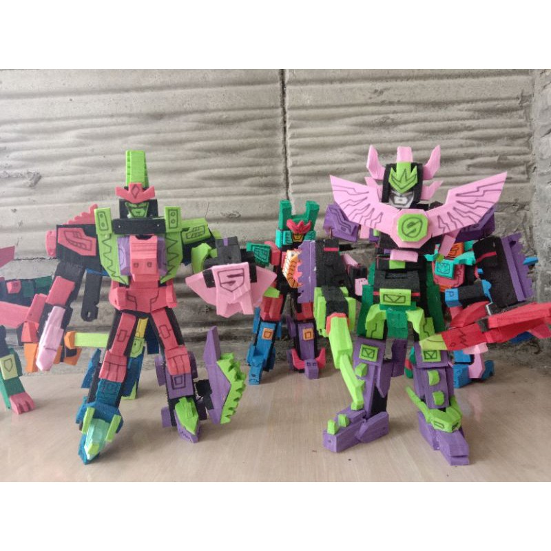 mainan Anak Robot karet mini force Triga super dinosaurus power action figure Transformers murah
