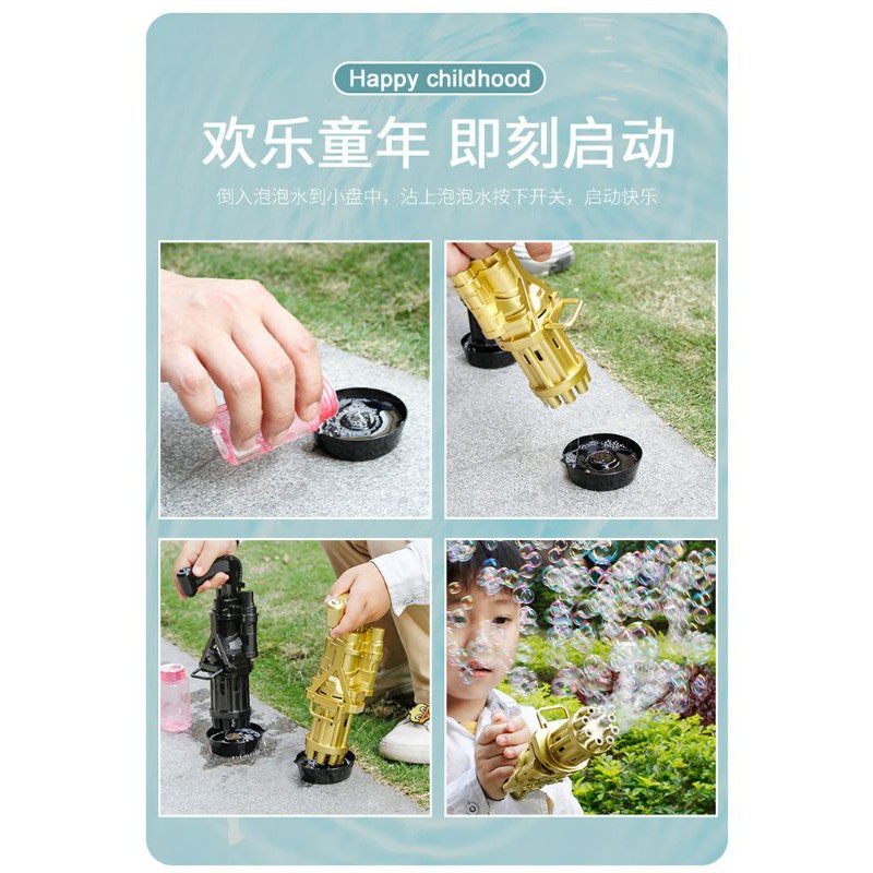 Pistol Gatling bubble gun mainan anak