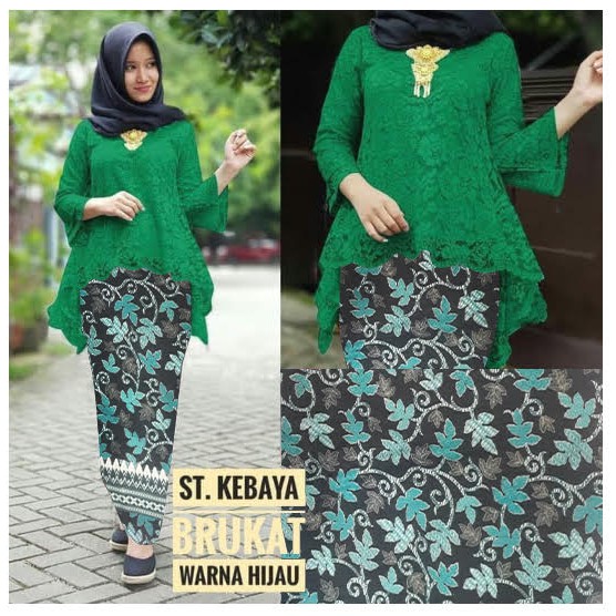 (RealPict) Kebaya Asmara Bians Bianca SETELAN Brukat CORD Tebal &amp; Rok Batik! Dijamin Real Pict !