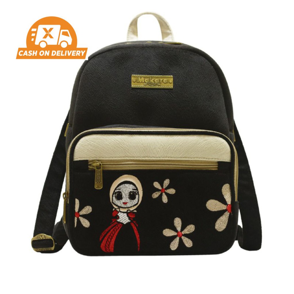 Makara Mini Backpack ISAURA Fashion Wanita Etnik bahan Midili Motif Bordir Original Berkualitas MMBP