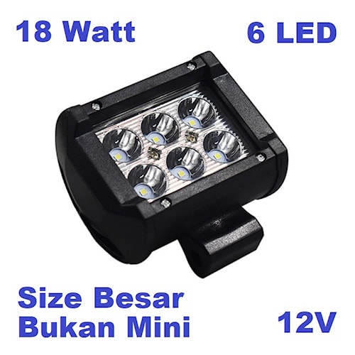 Lampu Tembak Sorot LED Motor Bar CWL 6 Titik Mata 18 Watt Mobil Motor