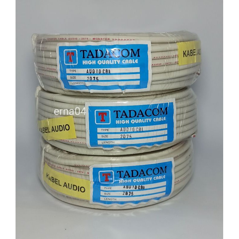 Kabel Listrik / Audio Serabut Tadacom 2x0,75 (20 Meter) Putih