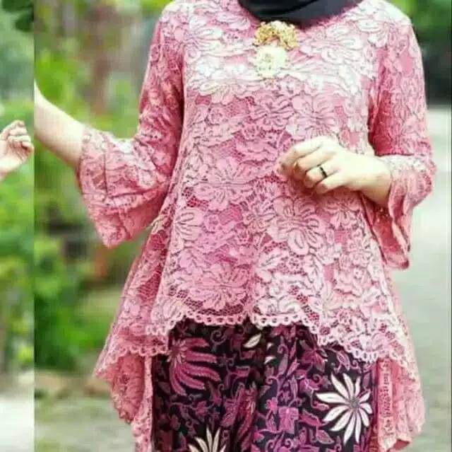 Atasan kebaya brukat rinjani / kebaya brokat bianca / ready gold / navy / maroon / pink / tosca