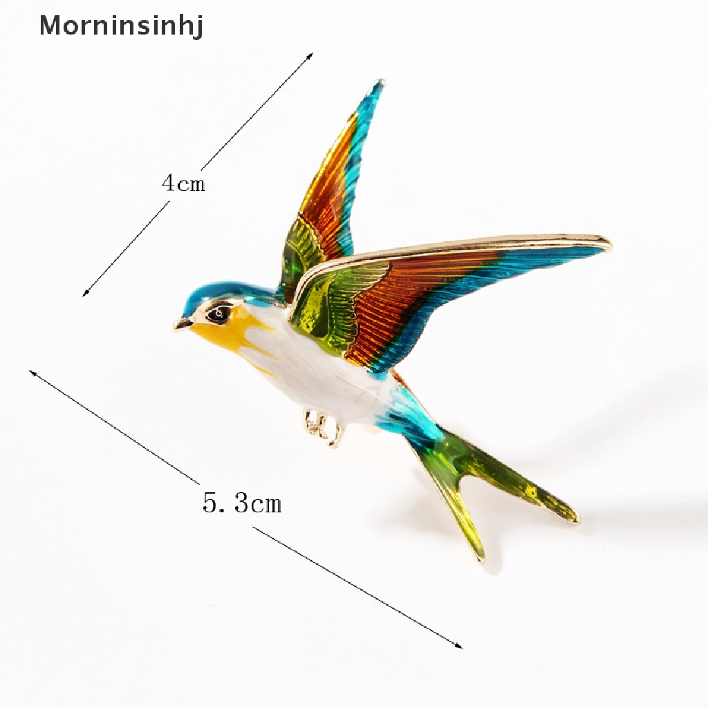 Mornin Fashion Enamel Flying Swallow Bros Pin Untuk Wanita Hewan Burung Broche Jewelry id