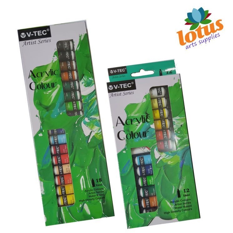 

V-TEC Acrylic Colour set 12 warna x 6ml tube