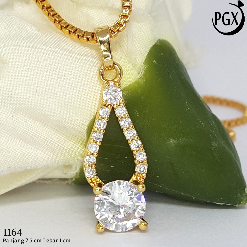 PGX Liontin Kalung Xuping Wanita Perhiasan Lapis Emas Aksesoris Fashion - I164