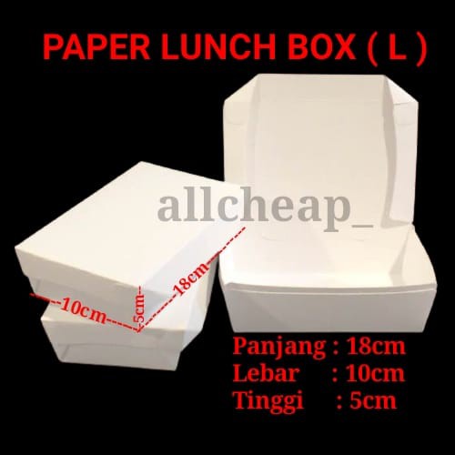 isi 50pcs PAPER LUNCH BOX BESAR TAKE AWAY BOX MAKANAN UKURAN LARGE