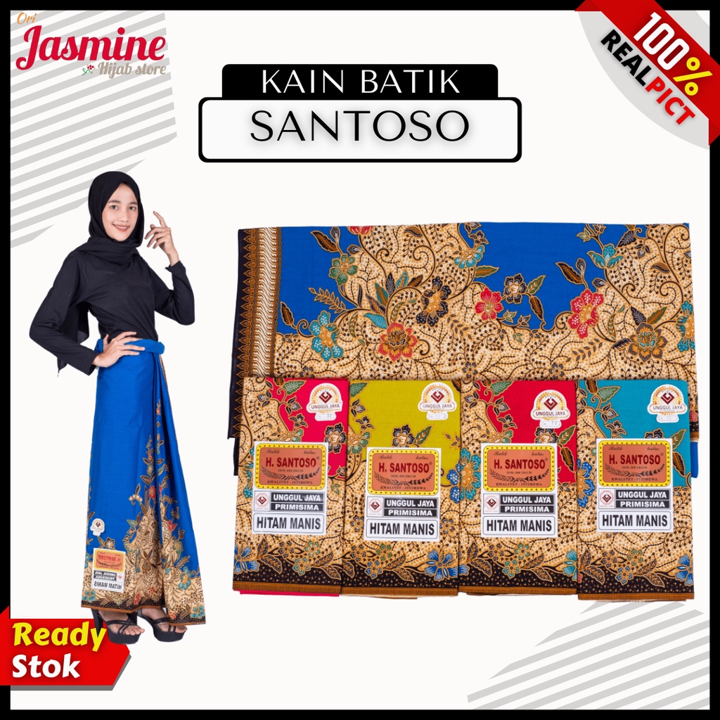 Kain Batik Jarik Wanita Santoso Hitam Manis Unggul Jaya