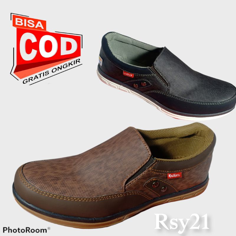 Sepatu Formal Pria Original Casual Slip On Santai Kerja