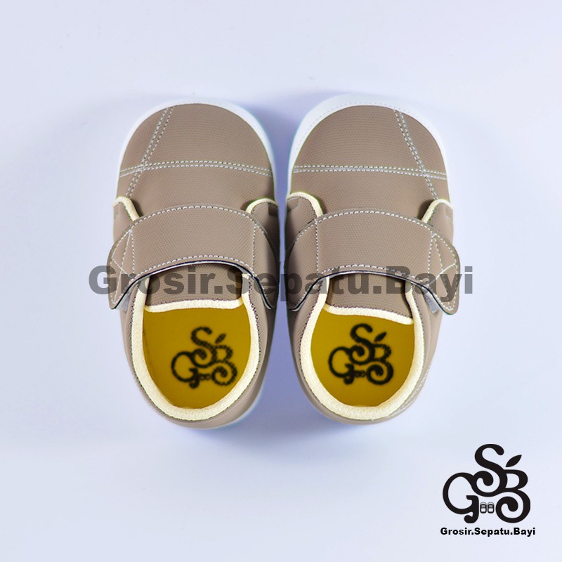 sepatu bayi baby shoes prewalker laki laki umur 2 sampai 14 bulan simple classy warna abu-abu