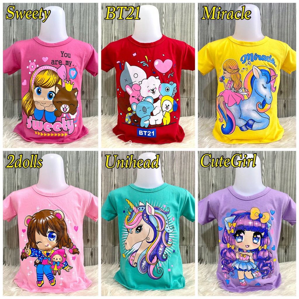 Kaos Anak Perempuan / Atasan Anak Cewek Sablon 1-10 Tahun Part 2