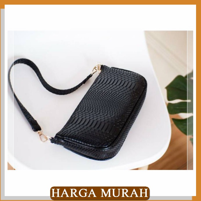 Import  Ysl Tas Wanita Terbaru Tali Rantai Gold / Sevron Garis  YN374 Beliya Mody Bag Black