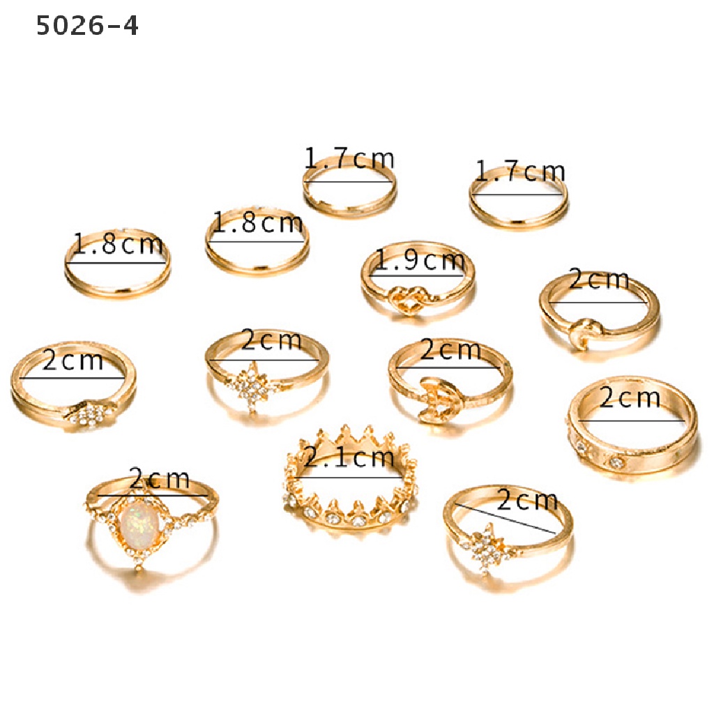 5026-4 13pcs/set Women Stack Rings Above Knuckle Rings Rtro Simple Design jewelry Gift 5026-4