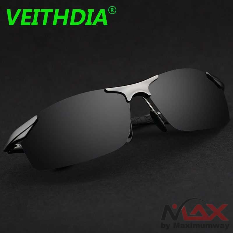 Veithdia Ori Kacamata Hitam Pria UV Lensa Polarized Frame Magnesium Alloy UV400 Kacamata keren Kaca Mata pantai