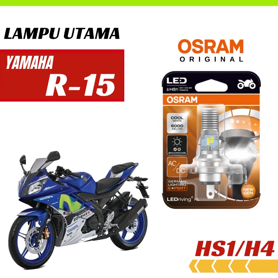 Lampu Depan Osram LED Motor R15 2015-2017 H4 Kaki 3 Original