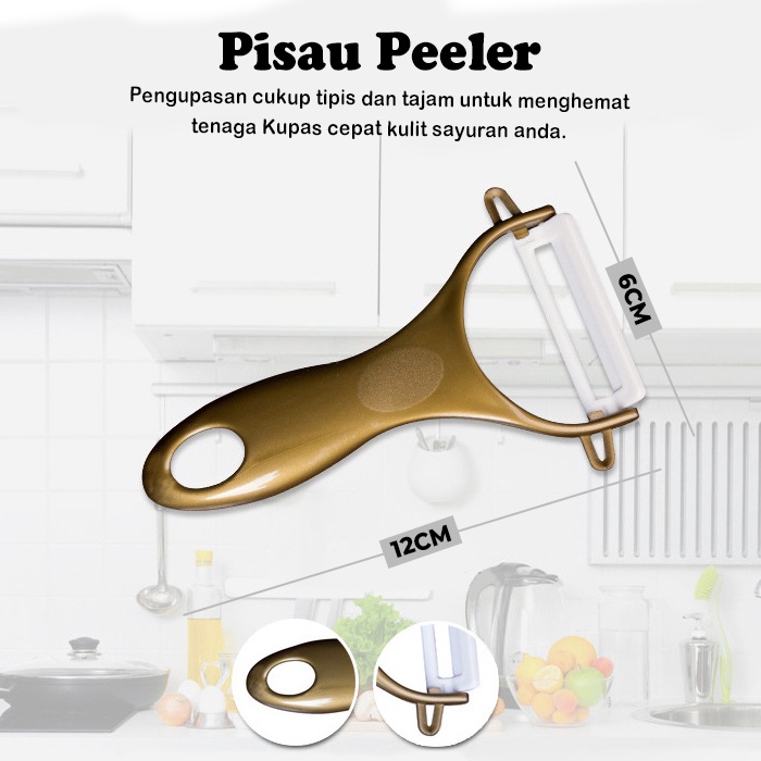 Set Pisau Dapur /  5in1 Pisau Serbaguna Motif Bunga / Pisau Jamin Tajam Best seller Pisau Anti Karat Knife set Bahan Premium Mewah (J24)