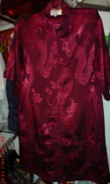 Cheongsam Pria Lengan Pendek Motif Naga