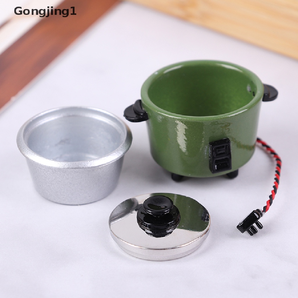 Gongjing1 1Pc Mainan Miniatur Rice Cooker Skala 1: 12 Untuk Dekorasi Rumah Boneka