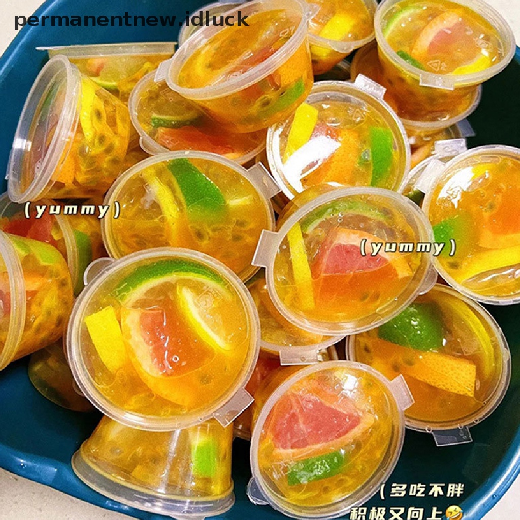 50 Pcs Kotak Penyimpanan Makanan Saus Bahan Plastik Ukuran 25ML Dengan Tutup