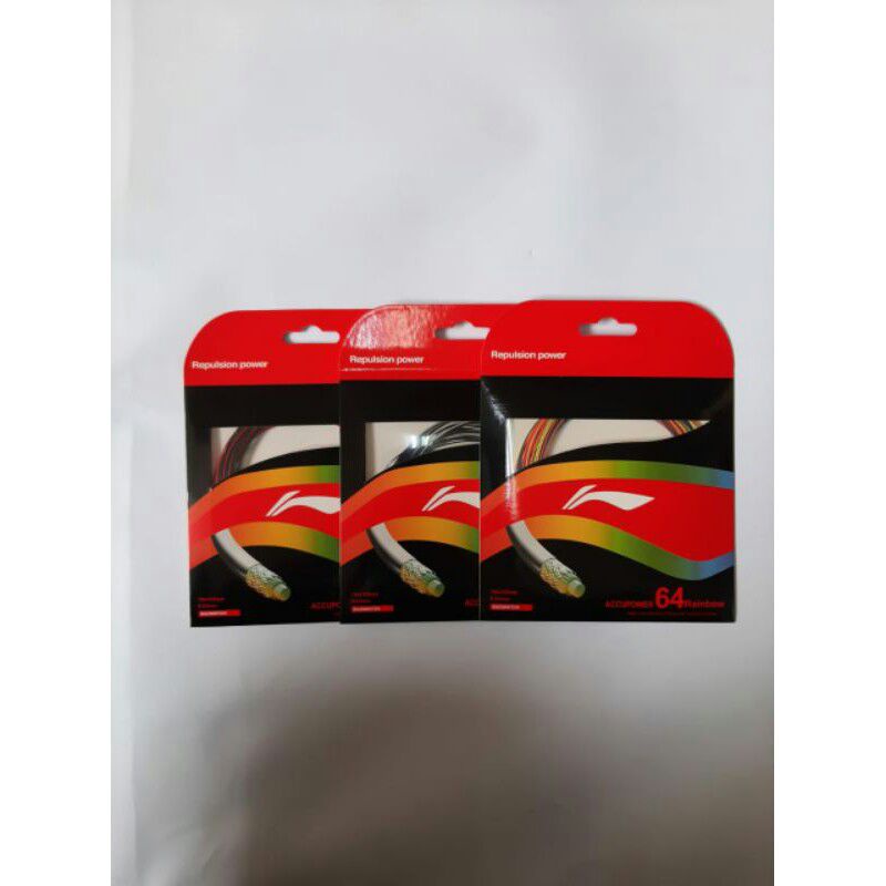 SENAR RAKET BADMINTON MURAH LINING AP 64 RAINBOW ORIGINAL
