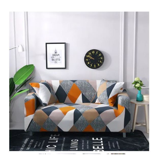 TM Hot List Sarung Sofa Diagonal Motif Warna - Cover Sofa