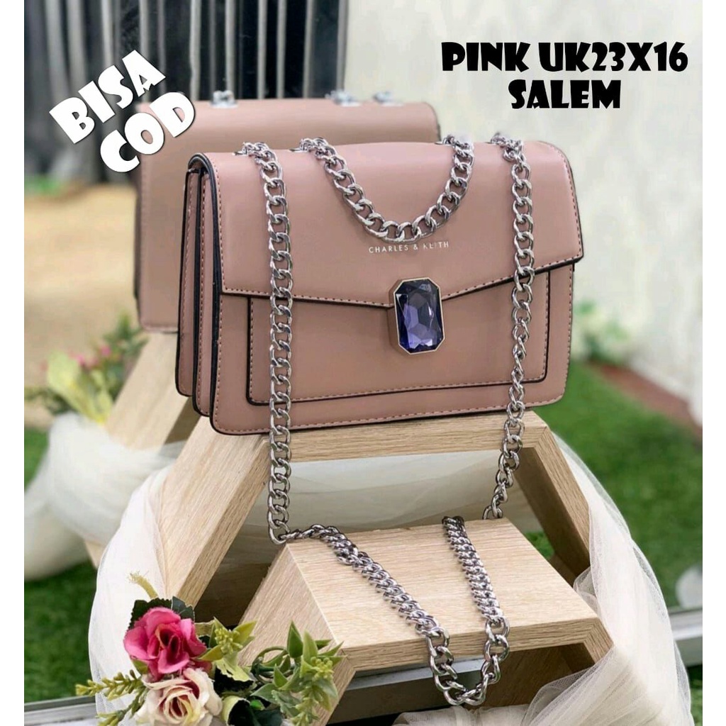 Tas Slempang Wanita Tas Bahu Sling Bag Model Kunci Berlian