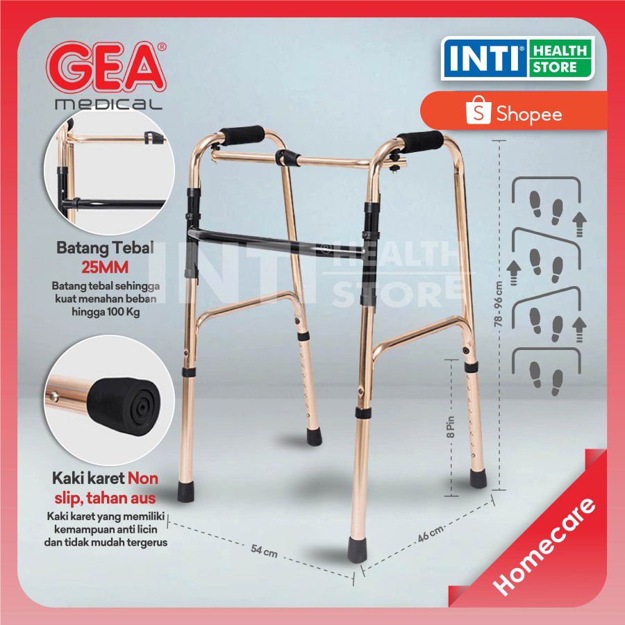 GEA | Walker FS 913 L | Alat Bantu Jalan | Walker Tanpa Roda