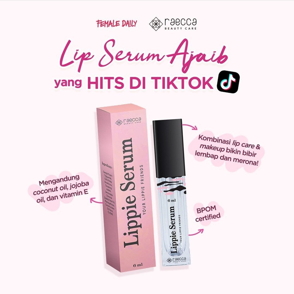 Raecca - Lippie Serum 6mL (Vitamen E , Jojoba Oil , Coconut Oil)