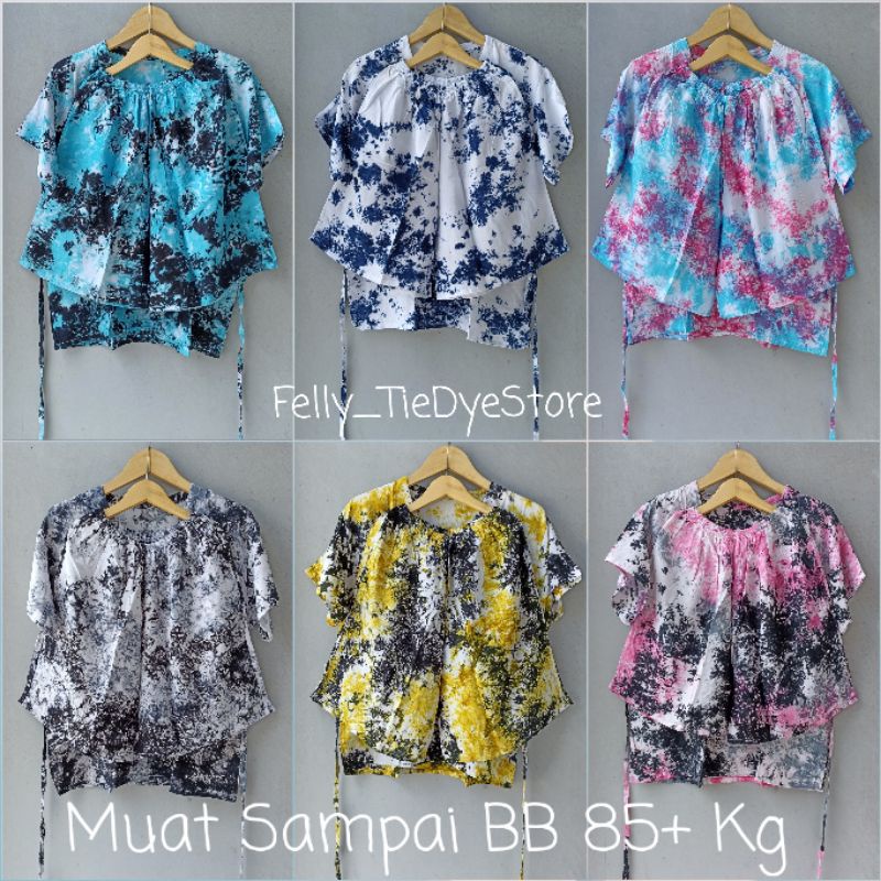 Setelan Pendek Jumbo XXL Ld 120 Rayon Tie Dye