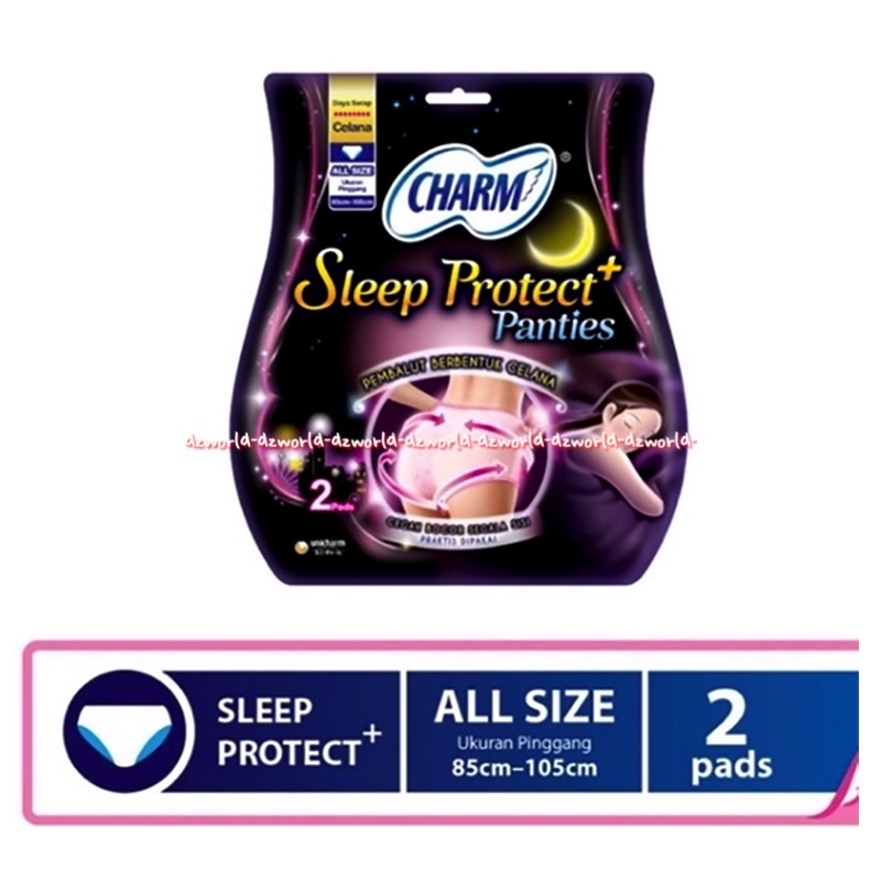 Charm Sleep Protect Panties 2pads Pembalut Berbentuk Celana Cegah Bocor Segala Sisi Charm Panties Pant Pembalut Celana