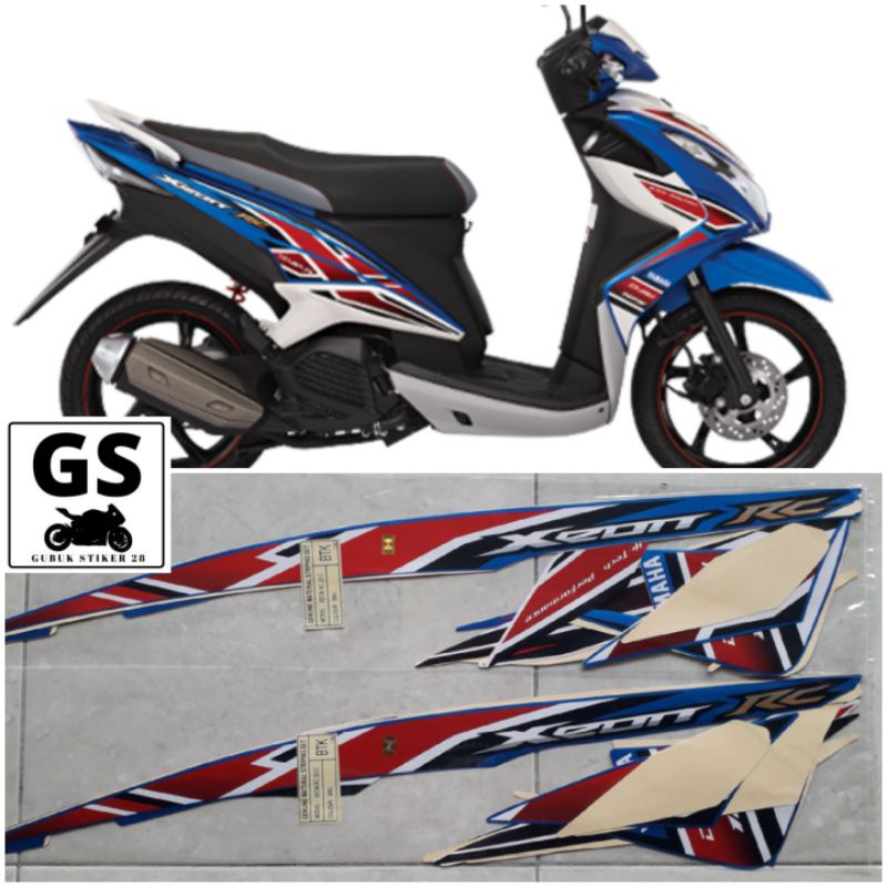 STRIPING STIKER LIS BODY MOTOR YAMAHA XEON RC 2013 BIRU