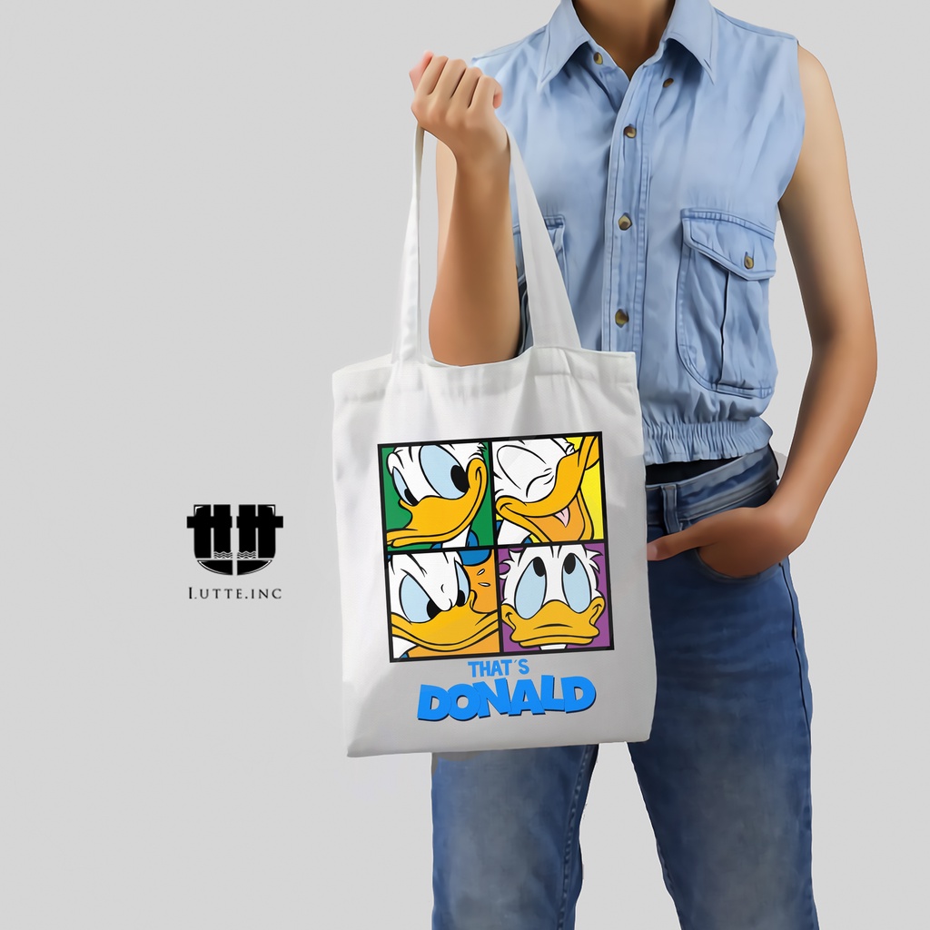 Totebag Donald Duck Tote Bag Kanvas Premium Tas Wanita