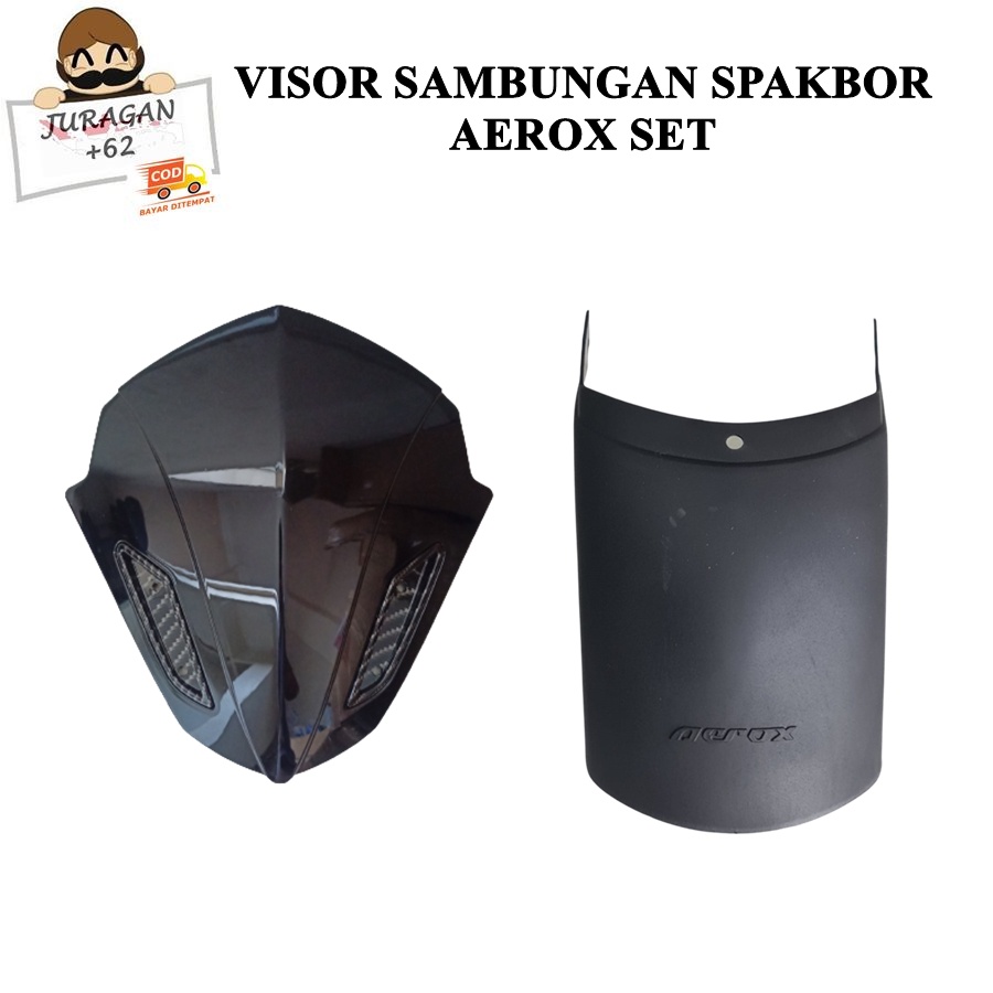 VISOR WINDSHIELD WIND SHIELD SAMBUNGAN SPAKBOR AEROX 155 SET