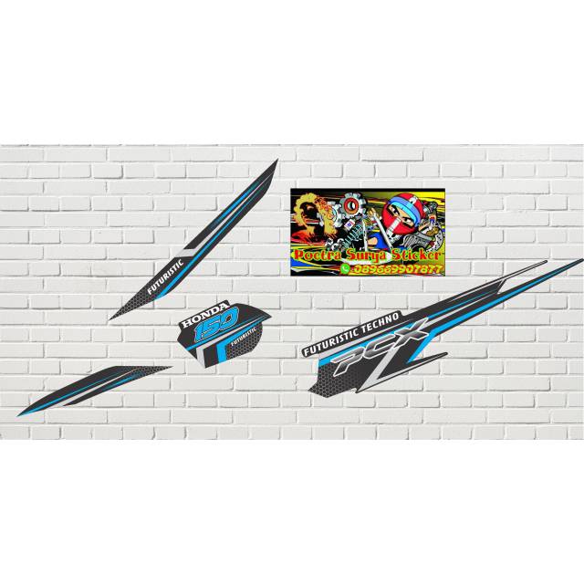 STIKER STRIPING VARIASI HONDA PCX GRAFIS V2 WARNA BIRU