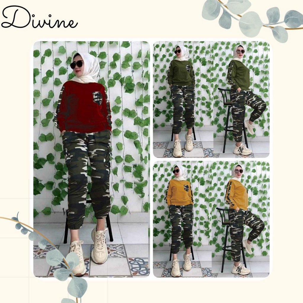 AIKO BISA COD Setelan Wanita Muslim Elona baju olahraga wanita muslim gamis stelan loreng babyteri