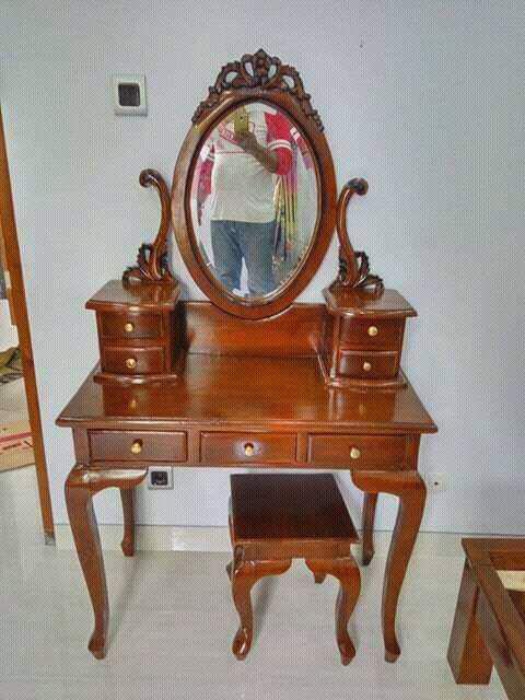 Meja Rias Jati Minimalis Cat Pliture Model Kartini